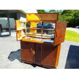 A walnut veneered drinks cabinet c 1920-1930's with bakelite handles,