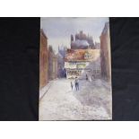 Cecil R Duke - A watercolour depicting a street scene, signed lower left by the artist, dated 1907,