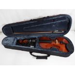 An Allieri VL144 full size violin with bow contained in protective case, violin body length 35.