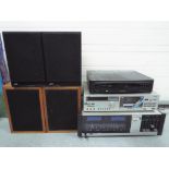 A lot to include a JVC Stereo receiver model JR-S100, JVC stereo cassette deck model number DD5,