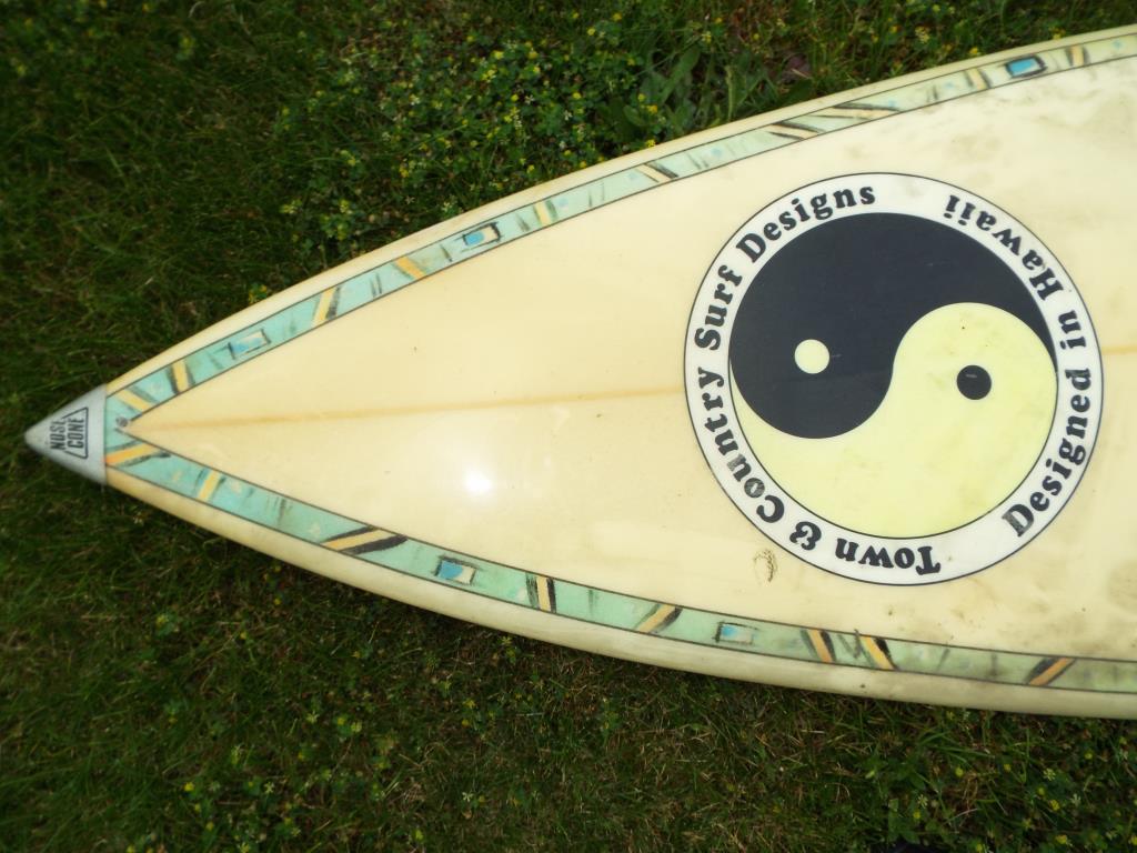 Surfing - a surf board with a Town & Country surf design in Hawaii logo, - Image 5 of 5