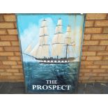 An original metal hand-painted public house sign advertising The Prospect,