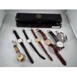 A collection of seven wrist watches to include Accurist, Sekonda, Rotary and similar.