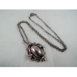 Jensen - a hallmarked silver belcher chain with a hallmarked silver Jensen pendant marked verso