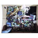 A box containing a quantity of unsorted costume jewellery,