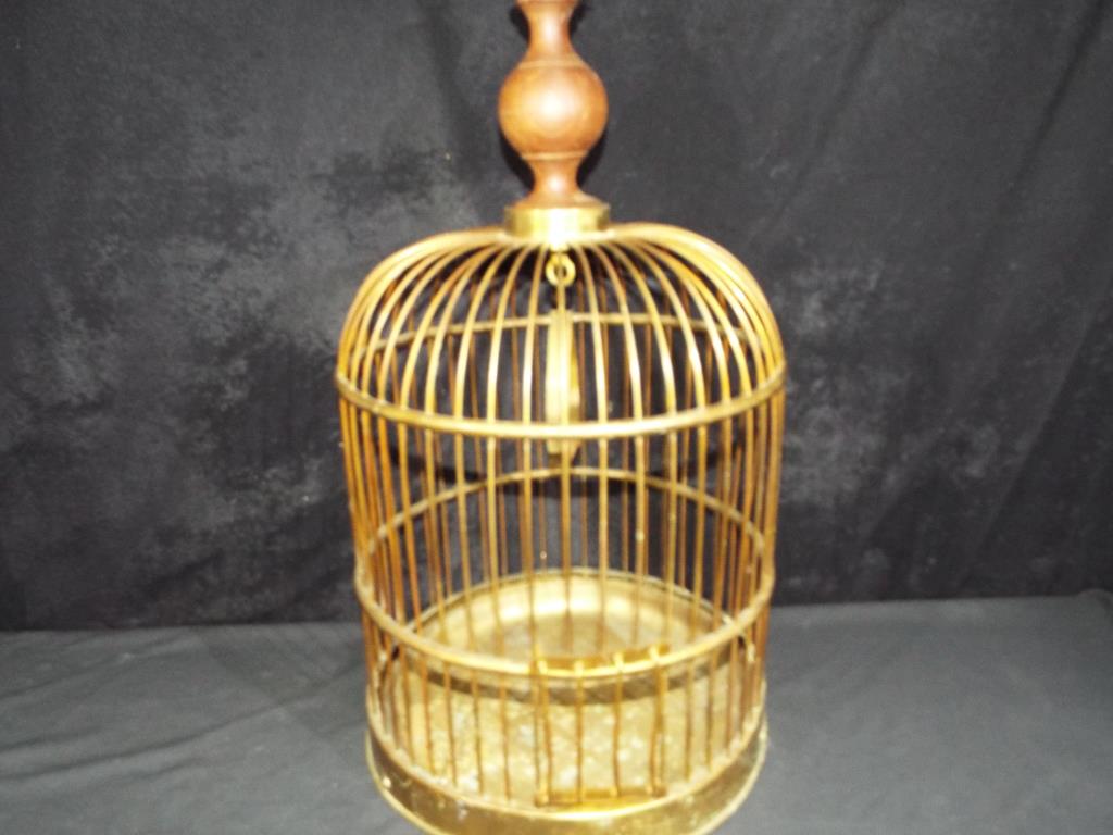A round brass bird cage - Image 2 of 2