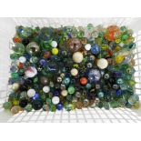 A quantity of marbles.