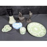 A lot to include small quantity of Wedgwood jasperware, stoneware vase.