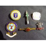 Enamel badges, Bowling - six lapel badges, various Welsh Bowling Associations,