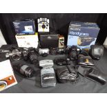 Photography - a large quantity of photographic equipment to include Canon EOS 30 camera with