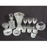 A quantity of glass ware to include Waterford crystal, Brierley, Doulton and similar.