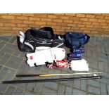 A quantity of sporting equipment to include cricket,