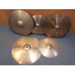 Paiste - five drum cymbals of various sizes to include Paiste 2002 #915438 and similar