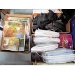A mixed lot to include vintage jigsaw puzzles, toys, crafting equipment, unused retail stock,