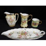 Crown Devon - Four pieces of blush ivory Crown Devon comprising two jugs,