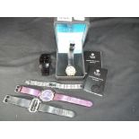 A good mixed lot of watches to include a fashion watch by Gossip, stone set with leather strap,