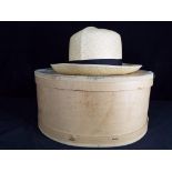 Olney Headwear - An Olney Headwear Optimo Panama hat size 7 contained in hat box.