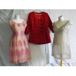 Vintage Clothing - an occasional dress with beaded detailing round neck fully lined,