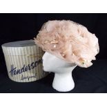 Henderson's, Liverpool - a very good quality 1950s - 1960s chapeaux hat, silk lined with net finish,