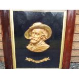 A 19th century gilt portrait plaque depicting Paul Rubens, framed under glass,