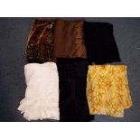 Vintage Clothing - six scarves in various materials and sizes to include one with label marked