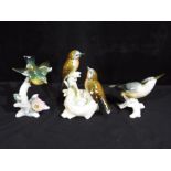 Three Karl Ens ceramic bird figurines, largest approximately 15 cm (h) (3).