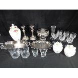 A lot to include a quantity of glassware, Royal Albert Old Country Roses lidded vase,