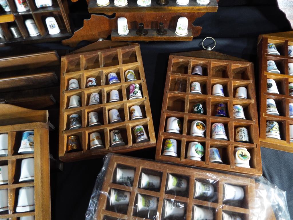 Thimbles - nine wooden displays various sizes and themes, - Image 3 of 3