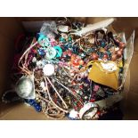 A large quantity of costume jewellery, approximately 13.