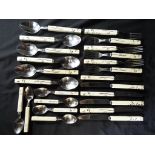 Viners opf Sheffield - a six place seting, Viners cutlery having faux bone handles,