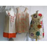 Vintage Clothing - a heavy patterned floral summer dress, approximate length 80 cm,