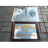 Breweriana - three advertising mirrors comprising Guinness,