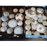 Two boxes containing a good mixed lot of glassware and ceramics, part tea services,