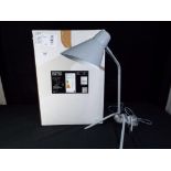 Unused Retail Stock - a Home Collection Kourtney Task modern table lamp, grey coloured,