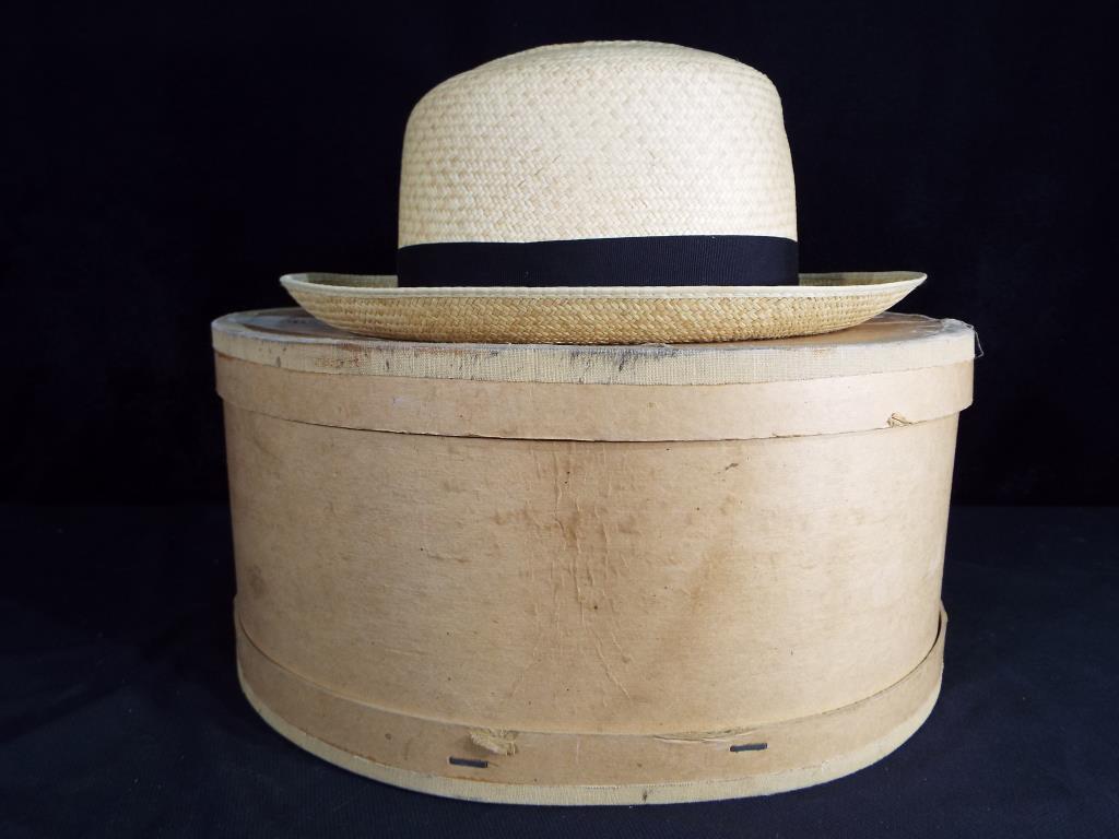 Olney Headwear - An Olney Headwear Optimo Panama hat size 7 contained in hat box. - Image 3 of 3