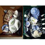A mixed lot of ceramics to include blue and white, Royal Worcester, Tuscan China,