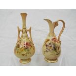 Royal Worcester - Two pieces of blush ivory Royal Worcester comprising a small ewer / jug with