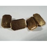 A pair of gentleman's 9 carat gold hallmarked cufflinks, approximate weight 12.3 grams.