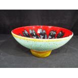 Poole Pottery - a Poole Pottery Delphis studio range footed bowl shape No.