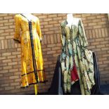 Vintage Clothing - a good quality full length peasant style V heck high waist dress with floral
