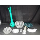 A quantity of glassware to include a late 19th century Molineaux Webb & Co opalescent pressed