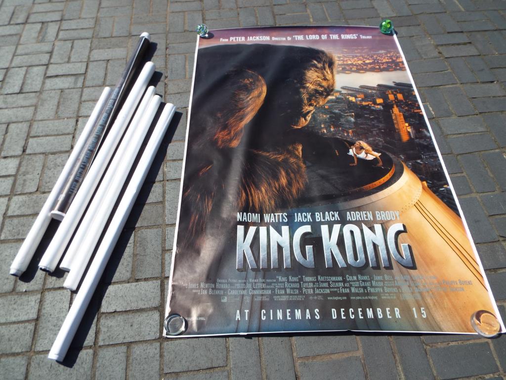 Seven large advertising posters to include King Kong,