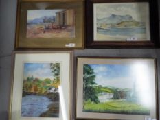 Four framed and glazed pictures of varyi