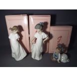 Nao - three Nao figurines to include #01110 Camison Con Vuelo,