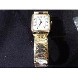 A 9ct gold cased Omega wristwatch, signed movement numbered 6077312,