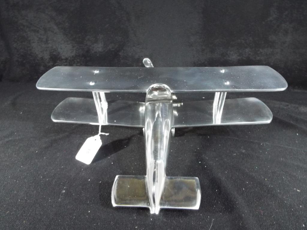 A white metal model of a Bi-Plane, - Image 2 of 2