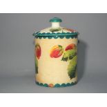 Wemyss Ware- A Wemyss preserve pot and cover 'Strawberry', signed 'Wemyss' to the base,