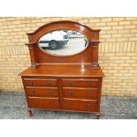 A good quality six - drawer dresser with mirror,