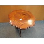 A good quality side table with inlaid decoration, approximately 60 cm x 54 cm x 54 cm.