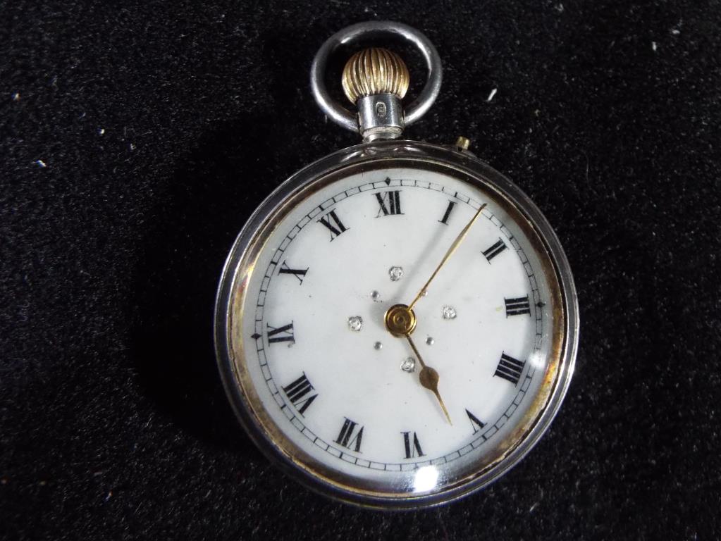 A George V silver hallmarked lady's pocket watch,